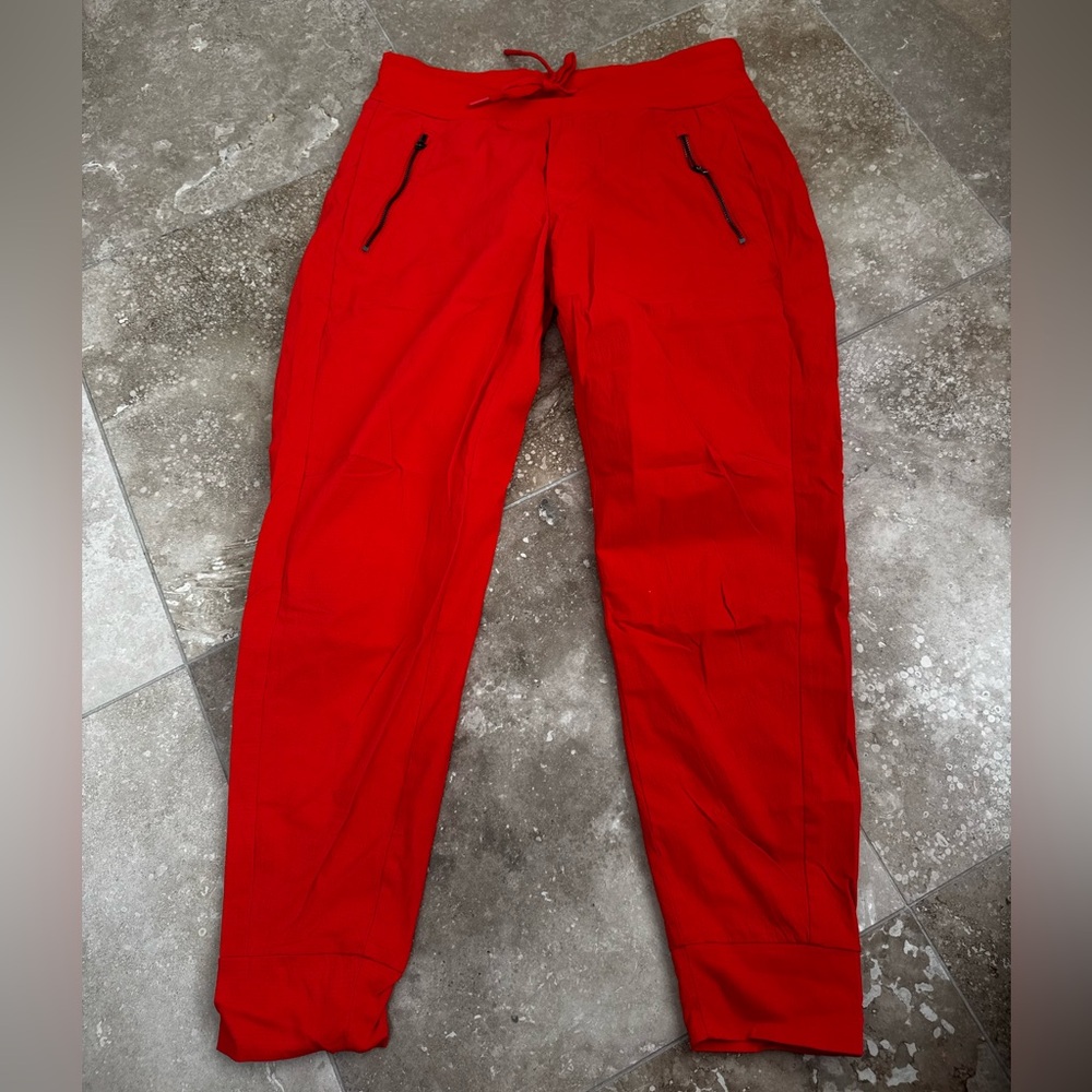 Athleta Reddish Orange Joggers with Zip Pockets